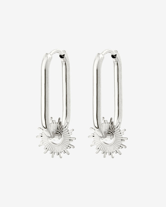 Sun Ray Oval Hoops Small Argento