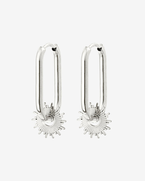 Sun Ray Oval Hoops Small Argento