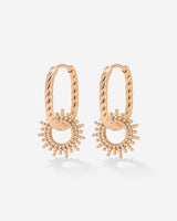 Sunny Oval Twisted Hoop Set Baby Oro Rosa