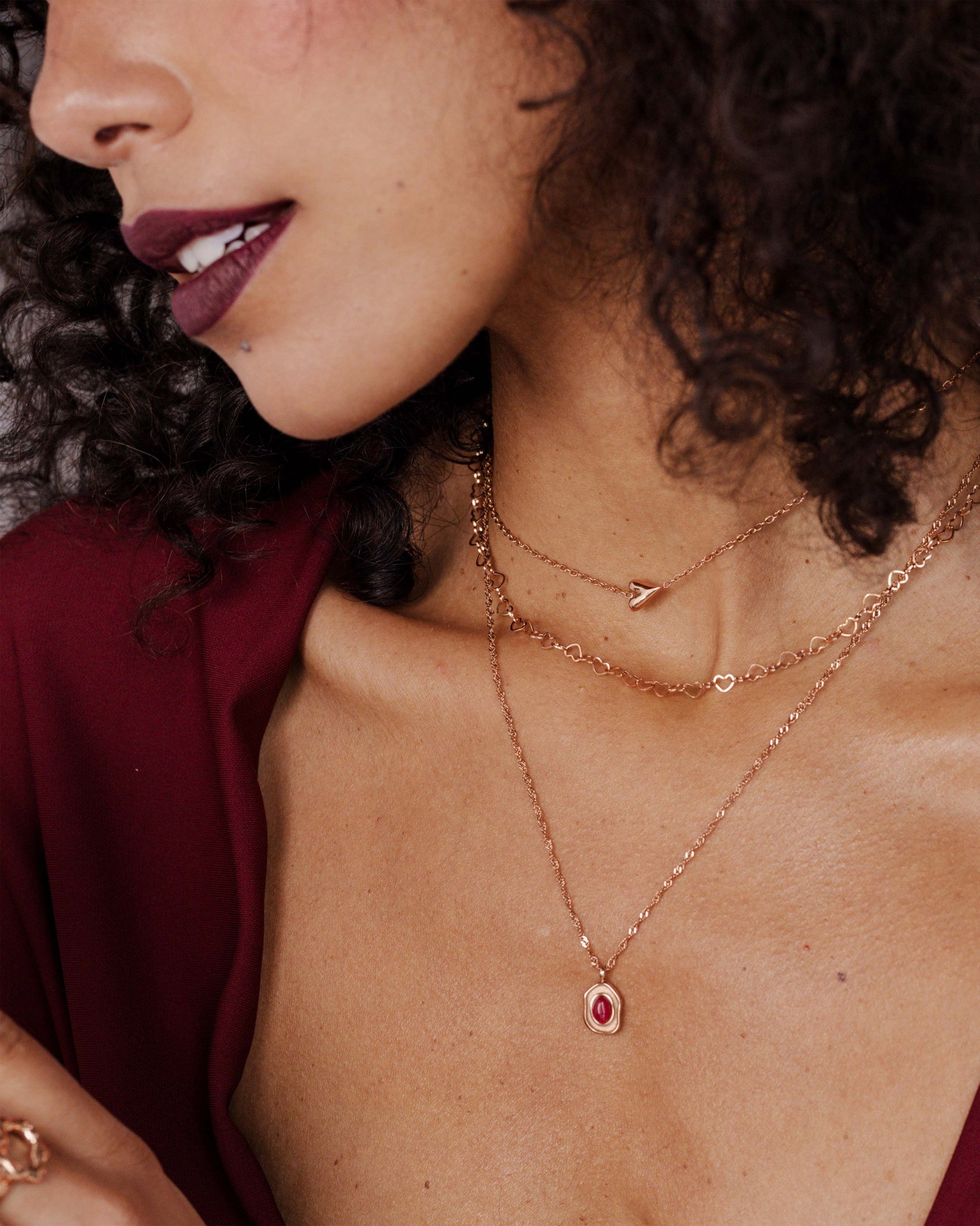 Heart after Heart Collana Oro Rosa