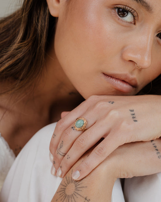Sea Glass Ring Roségold