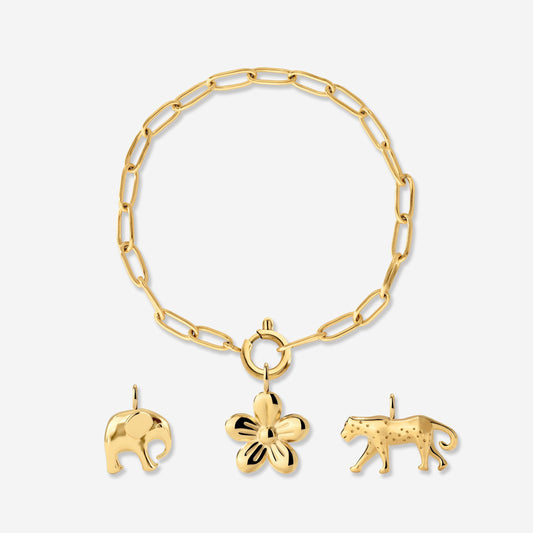 Oval Links Charm Bracciale Set