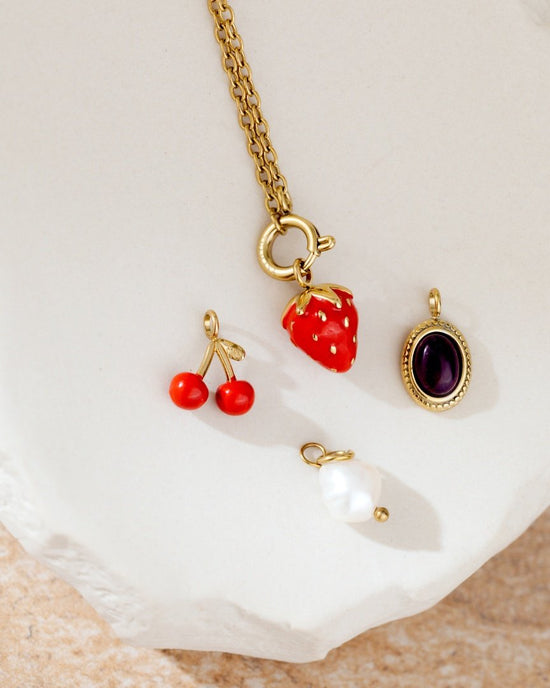 Strawberry Classic Chain Collana Set Oro Rosa