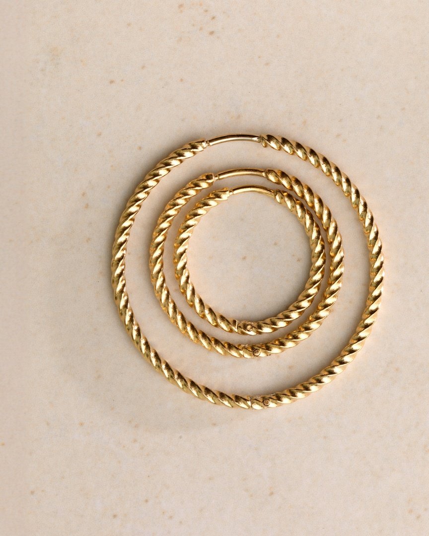 Twisted Hoops Medium Oro