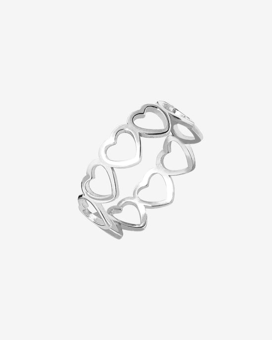 Heart in Heart Anello Argento