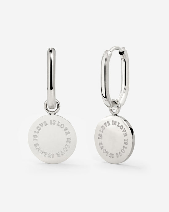 Love is Love Oval Hoop Set Baby Argento