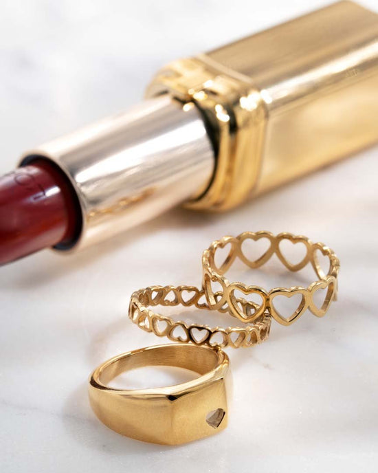 Heart in Heart Anello Oro Rosa