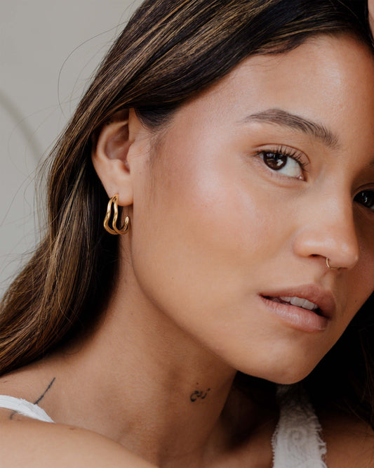 Tides Hoop Studs Oro