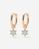 Blue Petal Hoop Set Small Oro Rosa