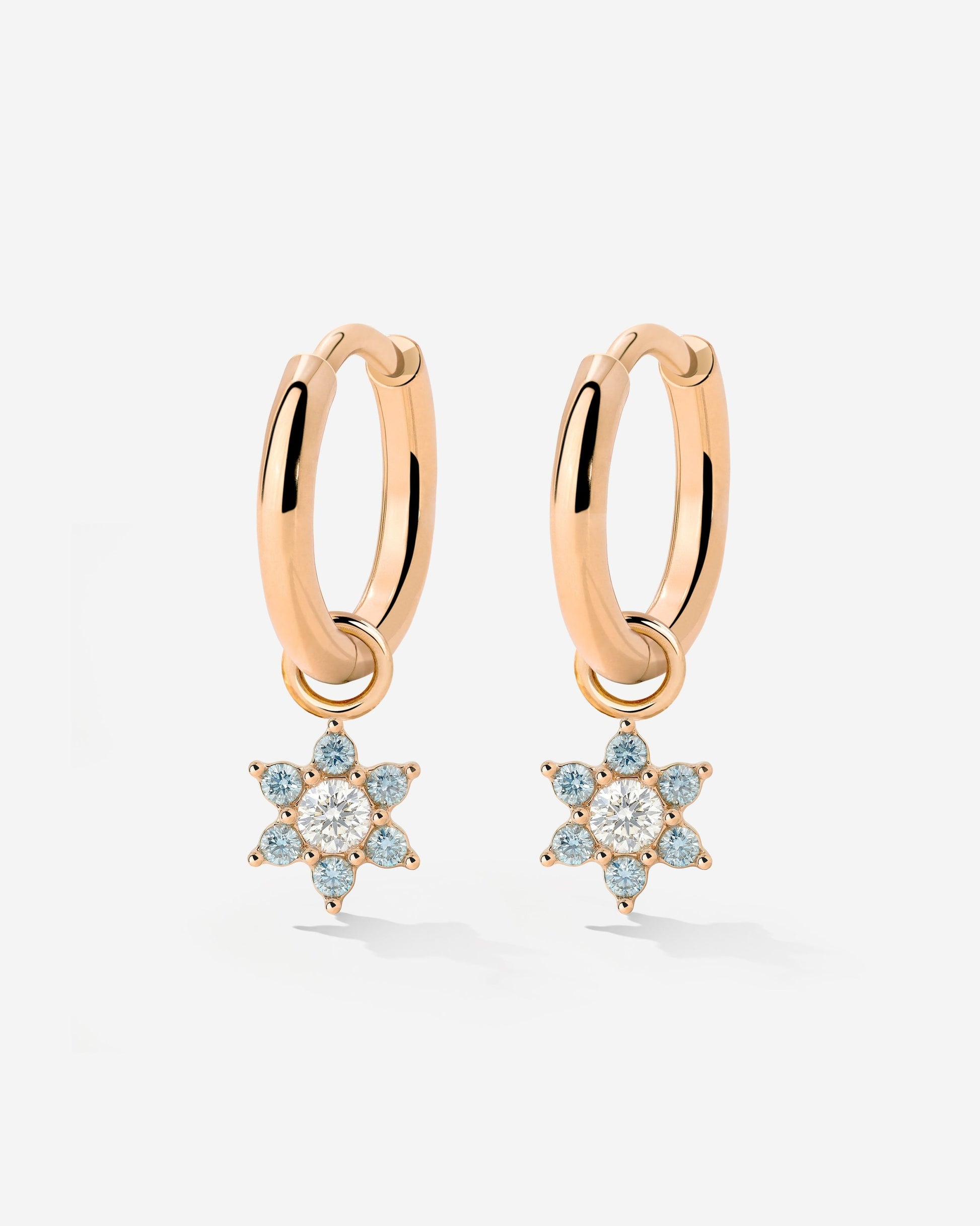 Blue Petal Hoop Set Small Oro Rosa