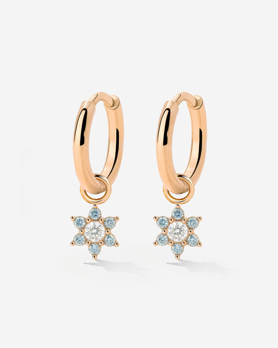Blue Petal Hoop Set Small Oro Rosa