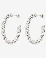 Squeeze it Medium Hoop Studs Argento