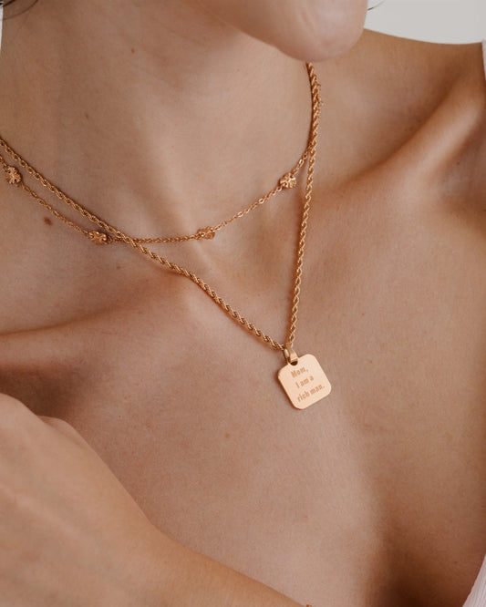 Mom, I am a rich man Collana Oro Rosa