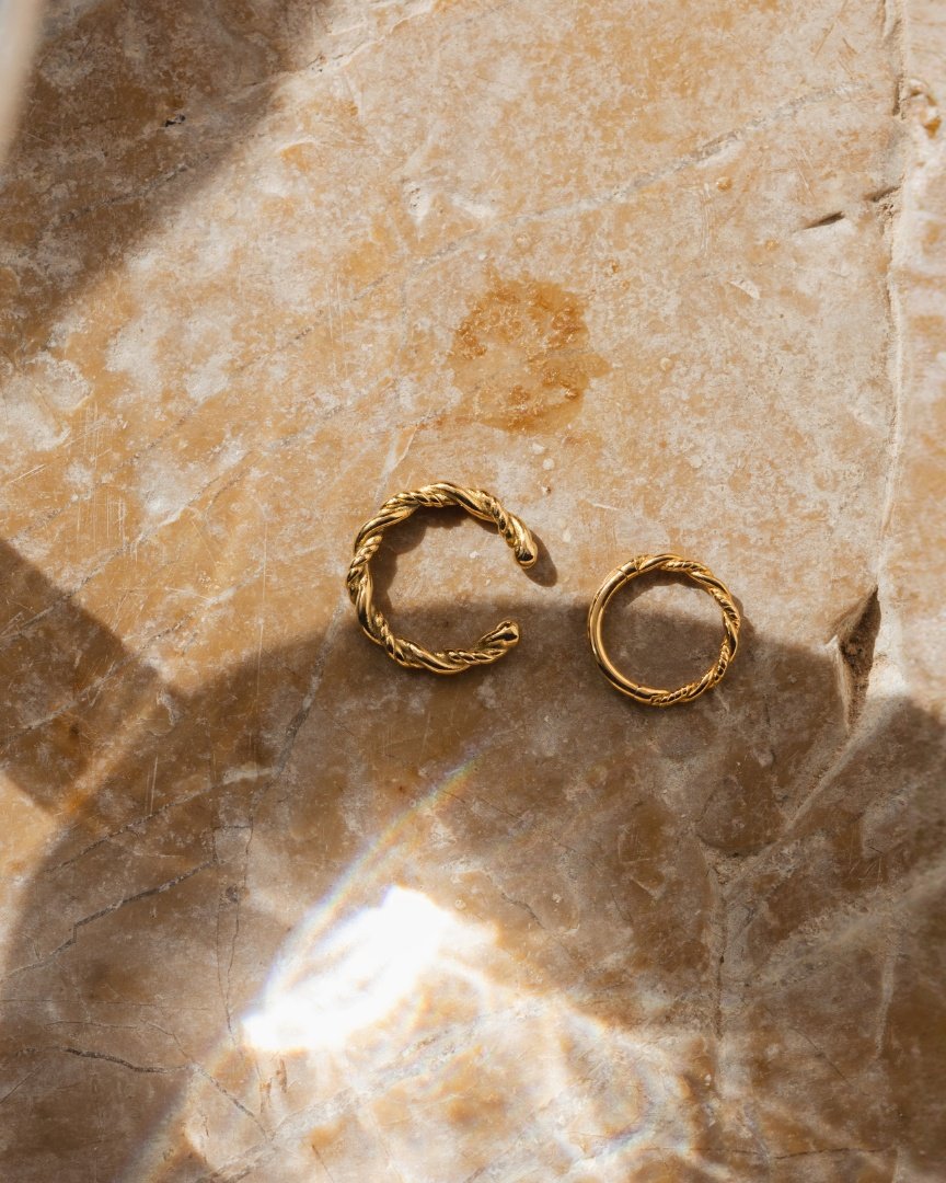 Curly Twist Ear Cuff Argento