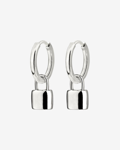 Lock in Hoop Set Small Argento