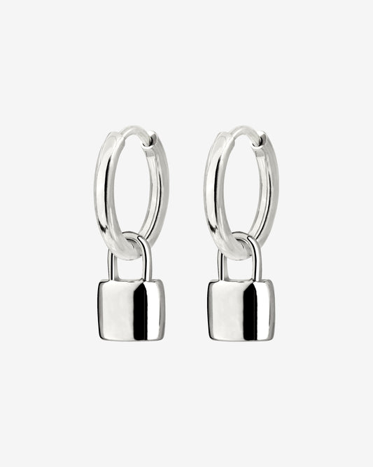 Lock in Hoop Set Small Argento