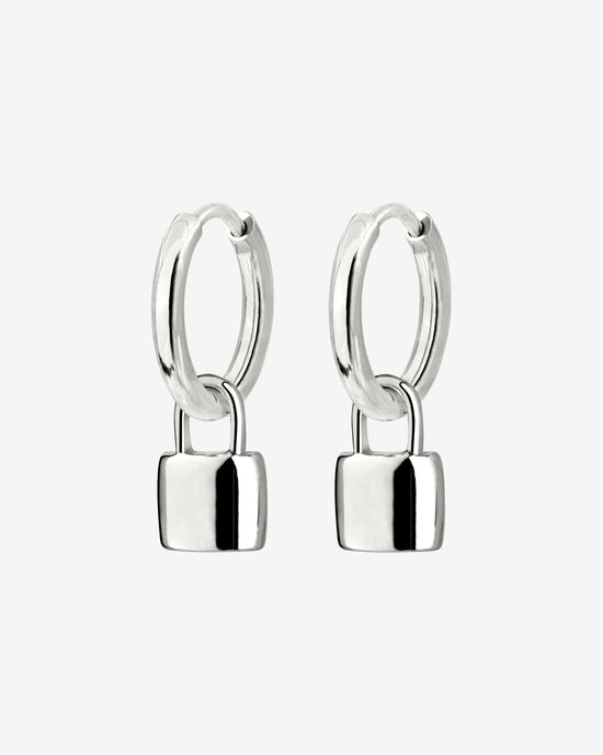 Lock in Hoop Set Small Argento