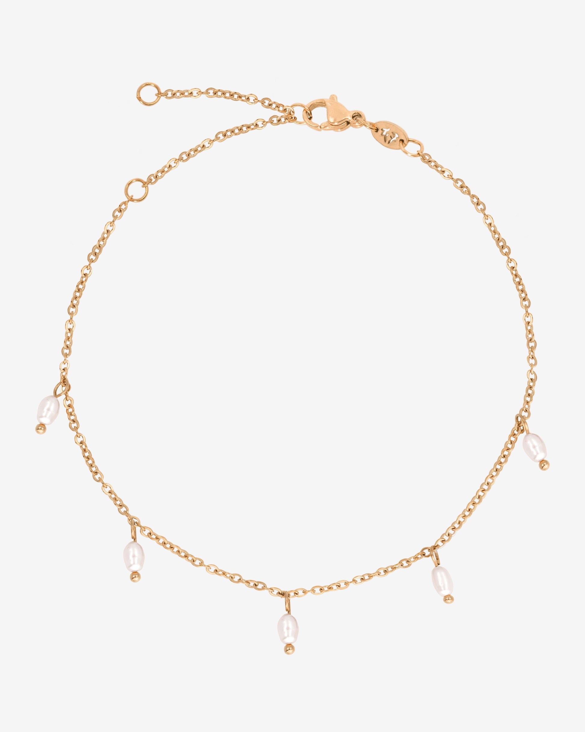Perla Blanco Cavigliera Oro Rosa