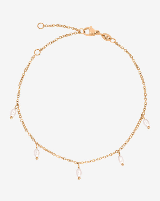Perla Blanco Cavigliera Oro Rosa