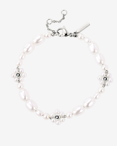 Flowery Pearls Bracciale Argento