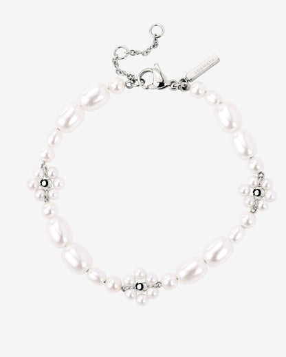 Flowery Pearls Bracciale Argento