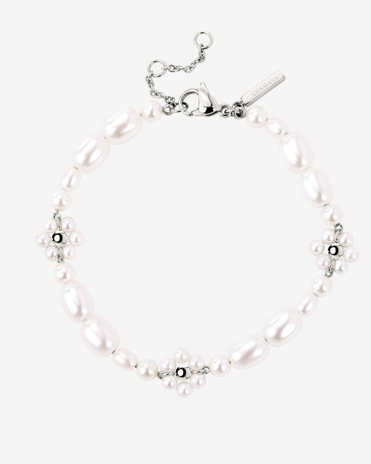 Flowery Pearls Bracciale Argento