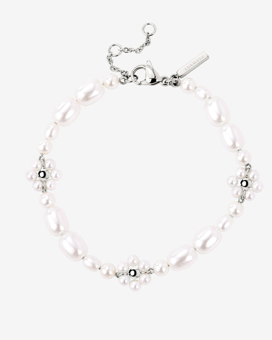 Flowery Pearls Bracciale Argento