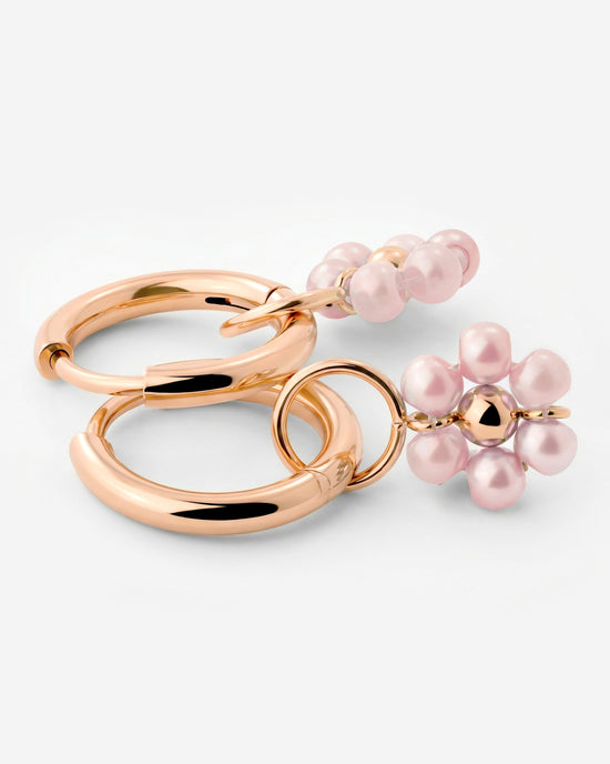 Pretty Pink Daisy Hoop Set Small Oro Rosa