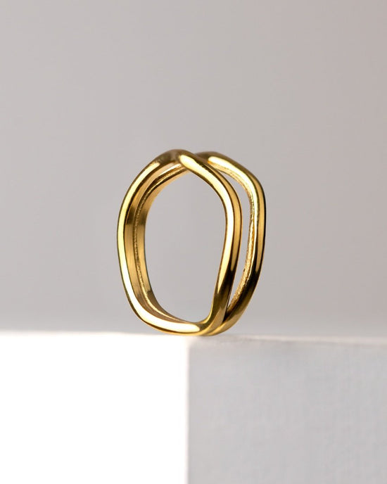 Double Wave Anello Oro Rosa