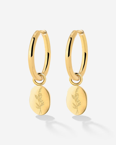 Bouquet Coin Hoop Set Medium Oro