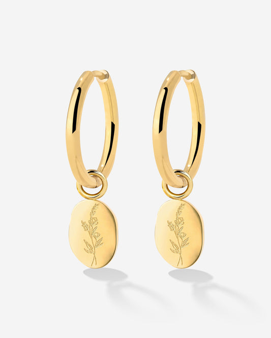 Bouquet Coin Hoop Set Medium Oro