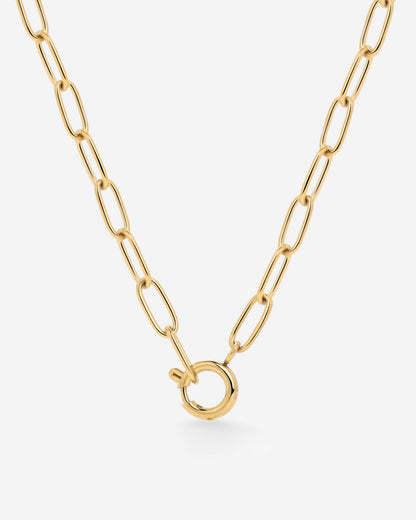 Oval Links Charm Collana Oro