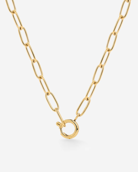 Oval Links Charm Collana Oro