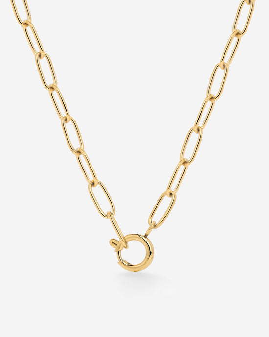 Oval Links Charm Collana Oro