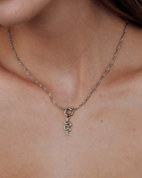 Serpent Singapore Chain Collana Set Argento