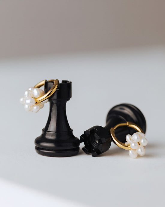 Pearl Cluster Orecchini Argento
