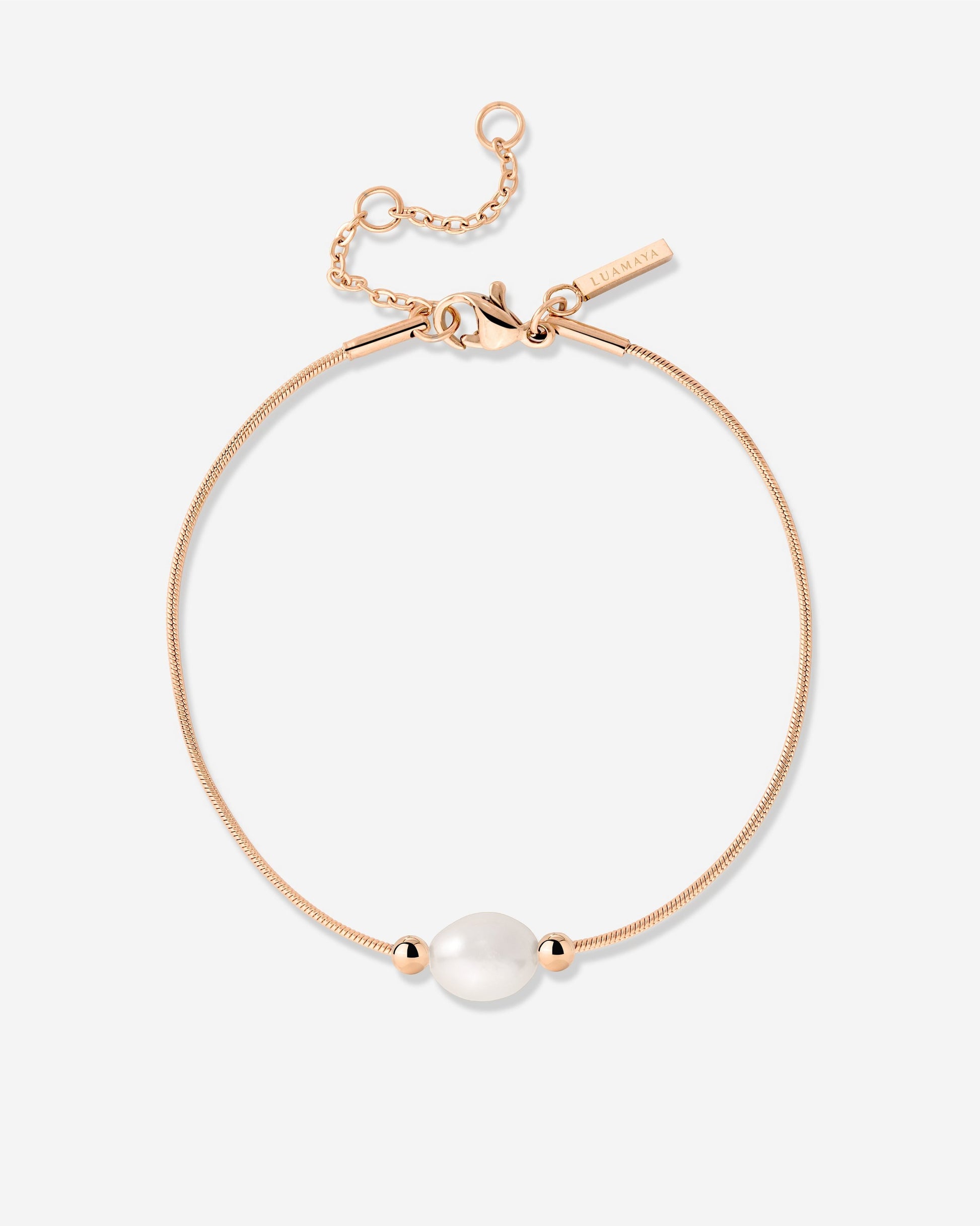 Minimalist Pearl Bracciale Oro Rosa