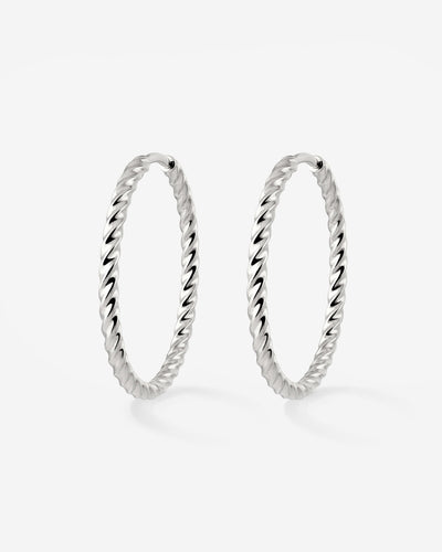 Twisted Hoops Large Argento