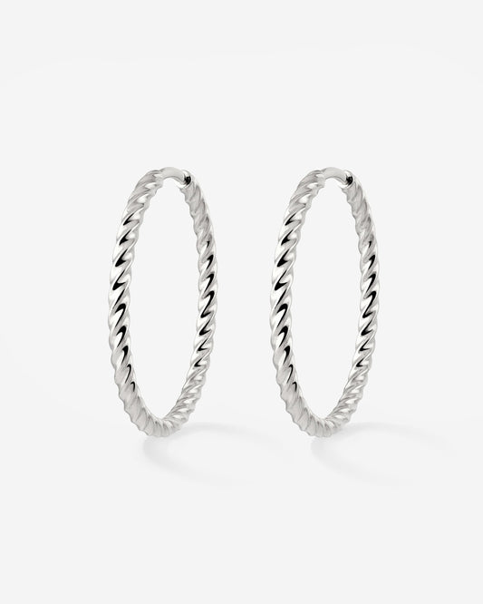 Twisted Hoops Large Argento