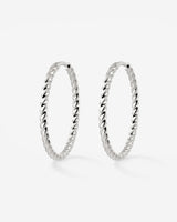 Twisted Hoops Large Argento