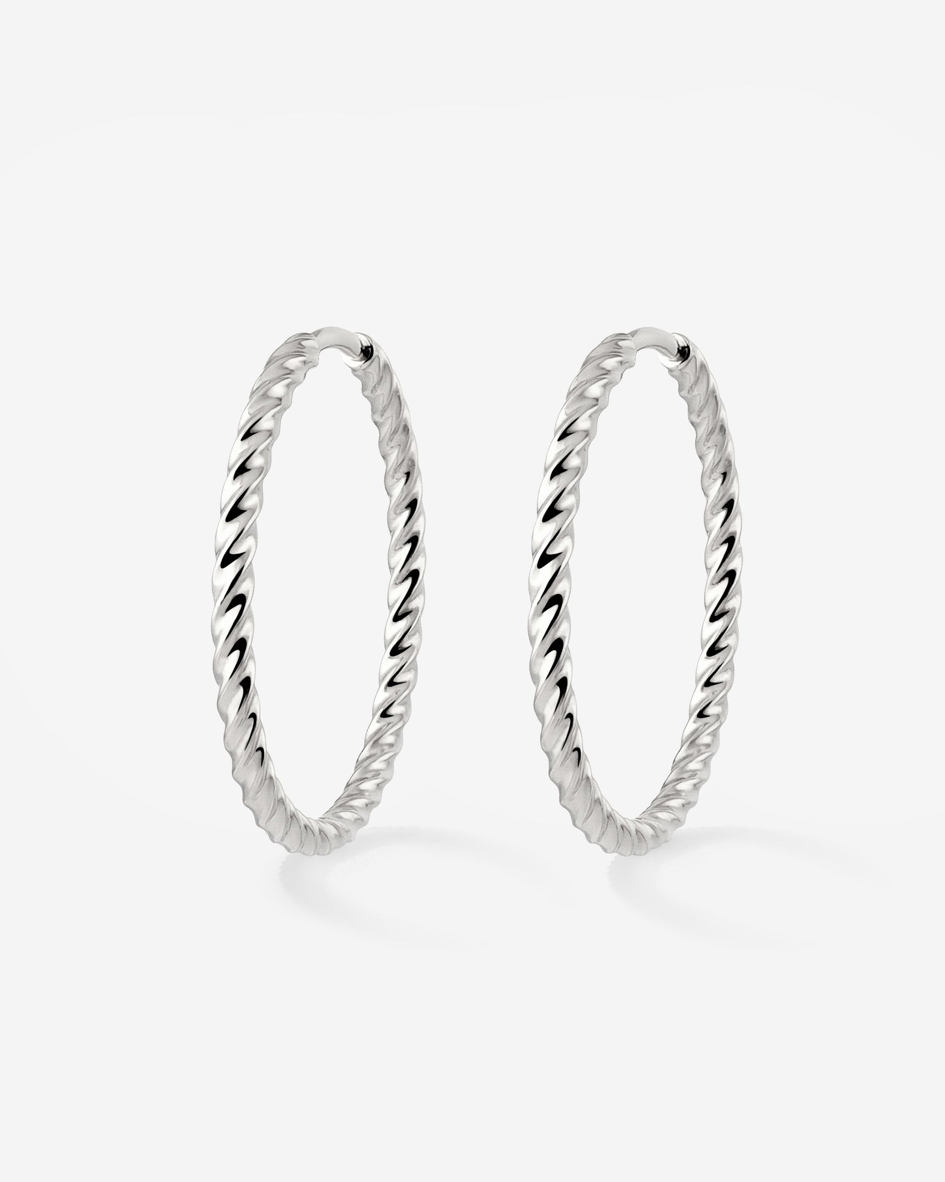 Twisted Hoops Large Argento