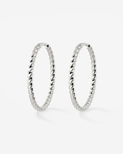 Twisted Hoops Large Argento