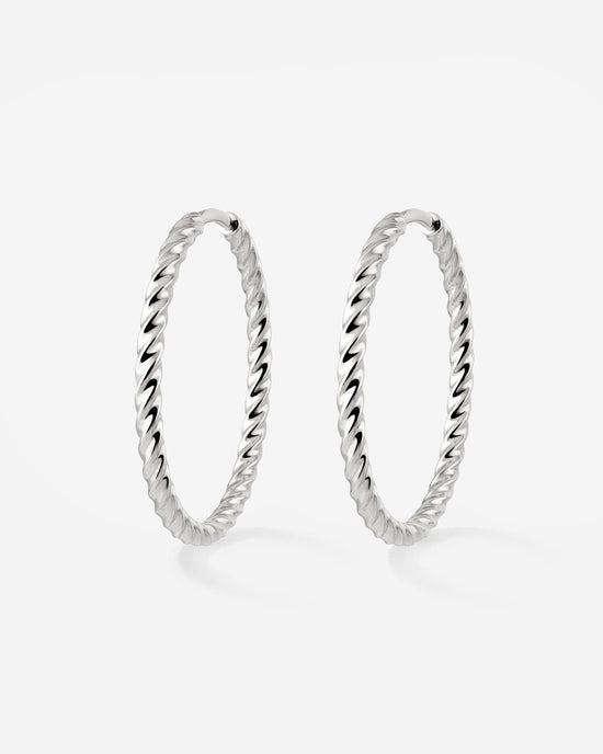 Twisted Hoops Large Argento