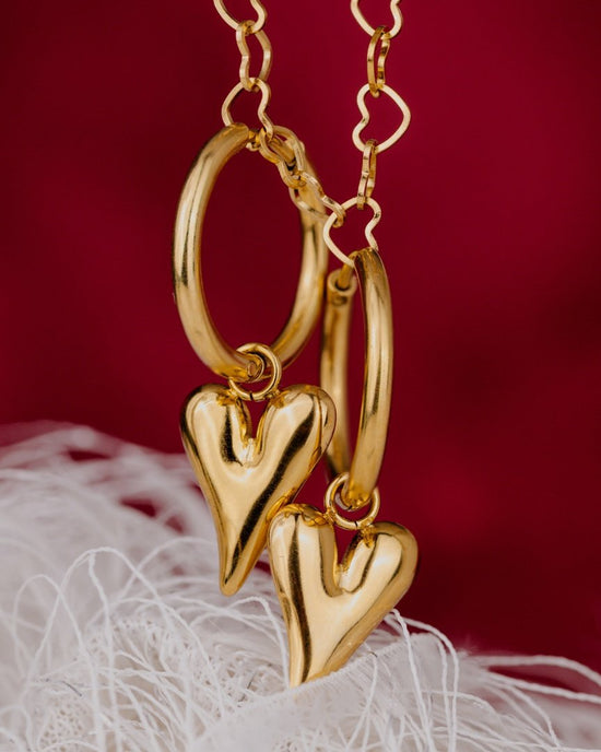 Flowy Heart Hoop Set Medium Oro