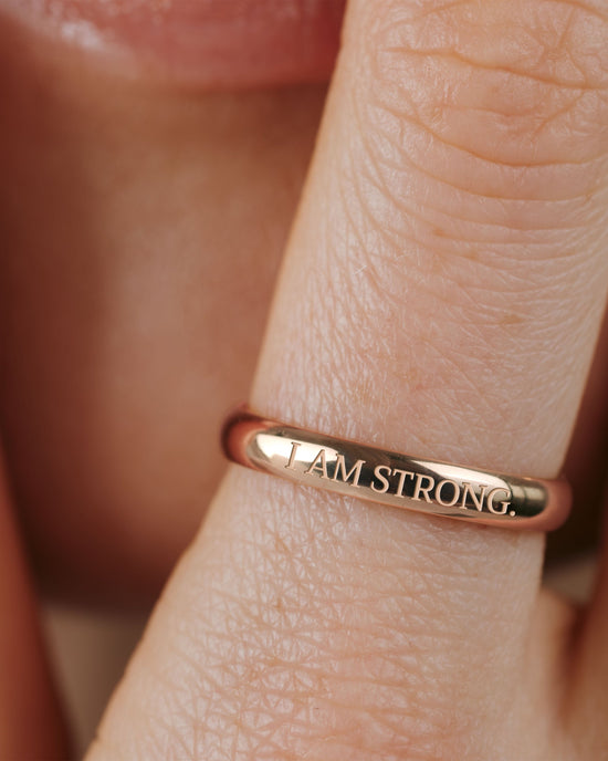 I am strong Anello Oro Rosa
