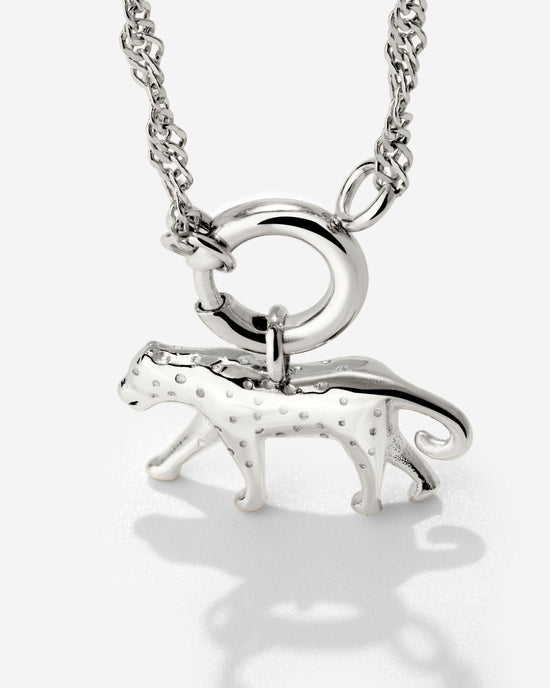 Leopard Singapore Chain Collana Set Argento