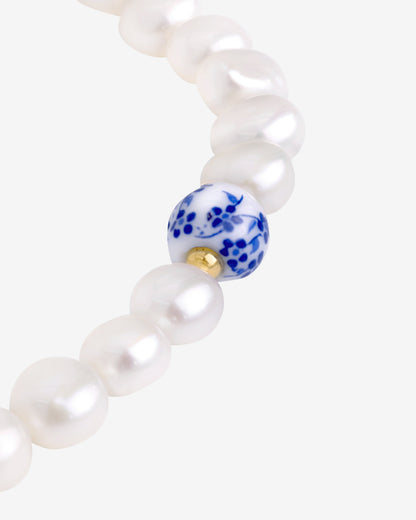Flower Tile Pearl Collana Oro
