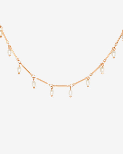 Annes Authentic Pearl Choker Oro Rosa