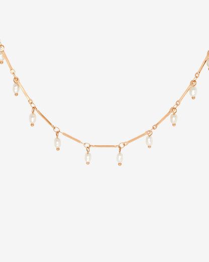 Annes Authentic Pearl Choker Oro Rosa