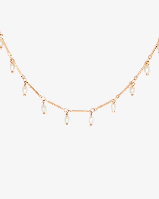 Annes Authentic Pearl Choker Oro Rosa